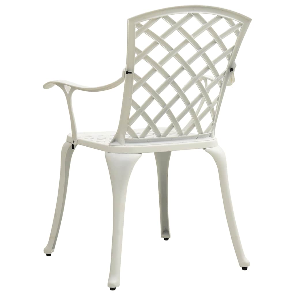 315574 vidaXL Garden Chairs 2 pcs Cast Aluminium White