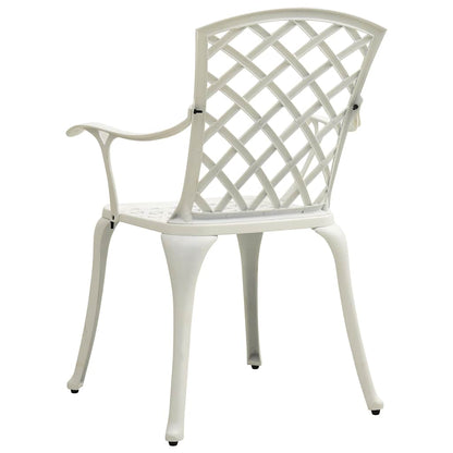 315574 vidaXL Garden Chairs 2 pcs Cast Aluminium White