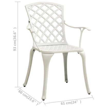 vidaXL Garden Chair | Set of 2 | White | Cast aluminium | Medium | Durable