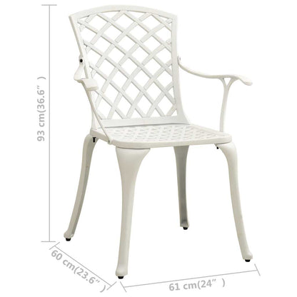 315574 vidaXL Garden Chairs 2 pcs Cast Aluminium White