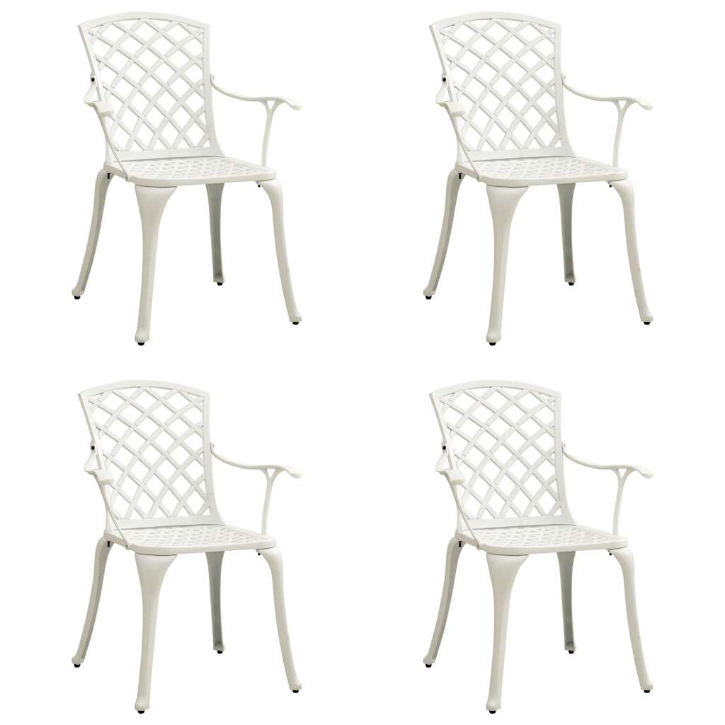 315575 vidaXL Garden Chairs 4 pcs Cast Aluminium White