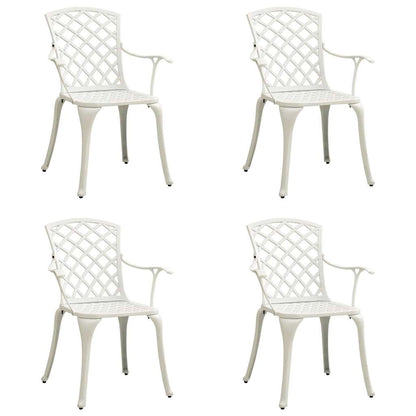 315575 vidaXL Garden Chairs 4 pcs Cast Aluminium White