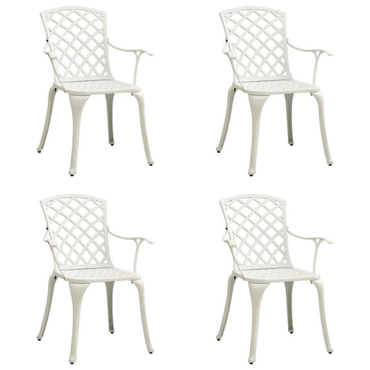 315575 vidaXL Garden Chairs 4 pcs Cast Aluminium White