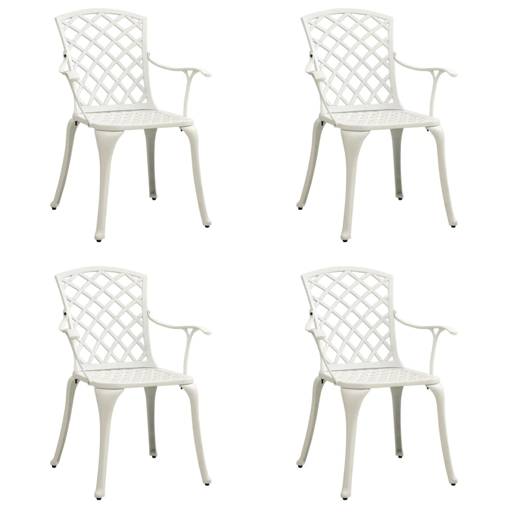 315575 vidaXL Garden Chairs 4 pcs Cast Aluminium White