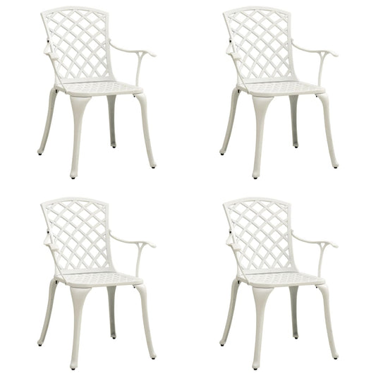 315575 vidaXL Garden Chairs 4 pcs Cast Aluminium White
