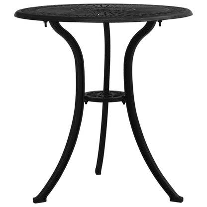 vidaXL Garden Table | Black | Cast Aluminium | Medium | Decorative Inlays
