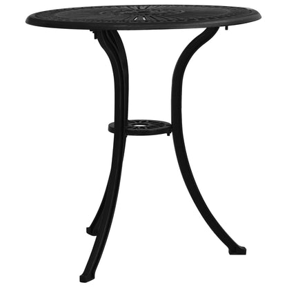 vidaXL Garden Table | Black | Cast Aluminium | Medium | Decorative Inlays