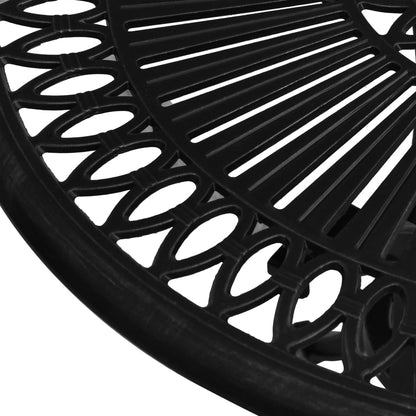 vidaXL Garden Table | Black | Cast Aluminium | Medium | Decorative Inlays
