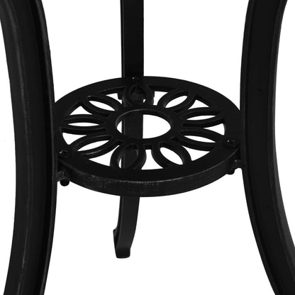 vidaXL Garden Table | Black | Cast Aluminium | Medium | Decorative Inlays