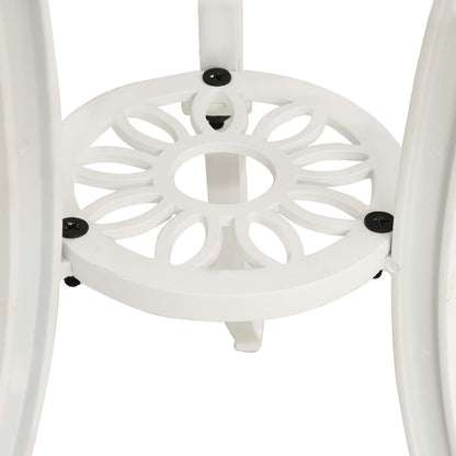 vidaXL Garden Table White 62x62x65 cm Cast Aluminium