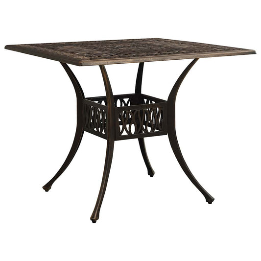 315588 vidaXL Garden Table Bronze 90x90x73 cm Cast Aluminium