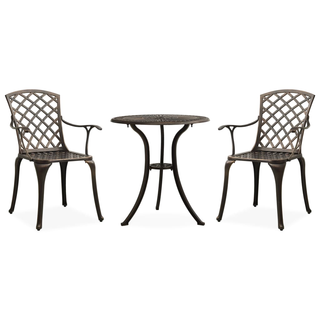 vidaXL Bistro Set | Bronze | Cast aluminium | Medium | Durable | Bistro Set