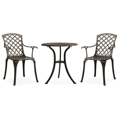 vidaXL Bistro Set | Bronze | Cast aluminium | Medium | Durable | Bistro Set