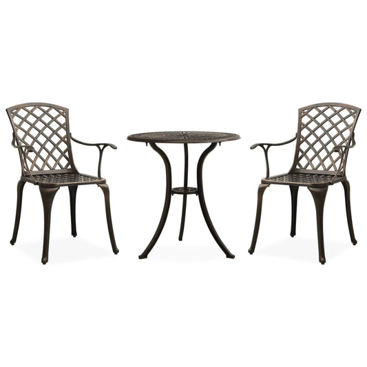 vidaXL Bistro Set | Bronze | Cast aluminium | Medium | Durable | Bistro Set