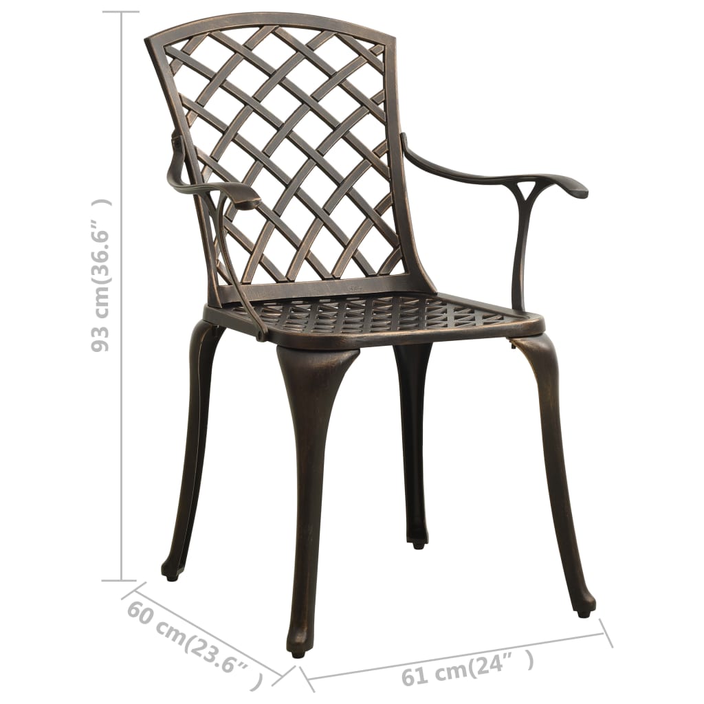 vidaXL Bistro Set | Bronze | Cast aluminium | Medium | Durable | Bistro Set