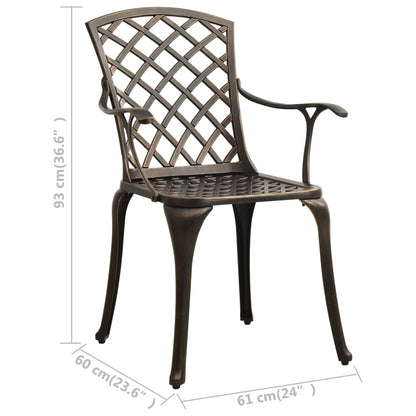 vidaXL Bistro Set | Bronze | Cast aluminium | Medium | Durable | Bistro Set