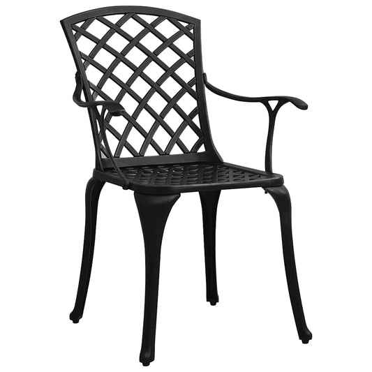 315592 vidaXL 3 Piece Bistro Set Cast Aluminium Black