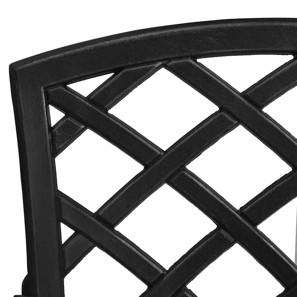 315592 vidaXL 3 Piece Bistro Set Cast Aluminium Black