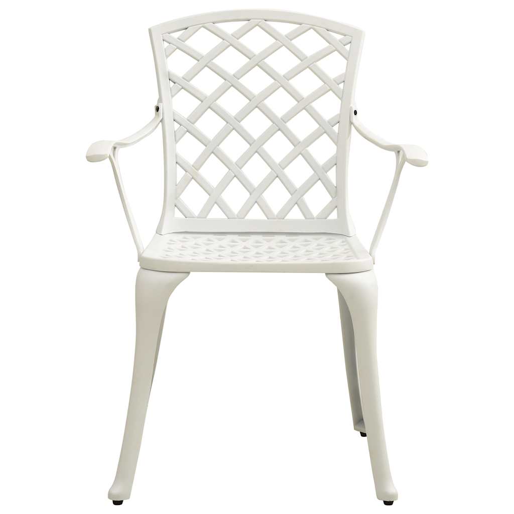 315593 vidaXL 3 Piece Bistro Set Cast Aluminium White