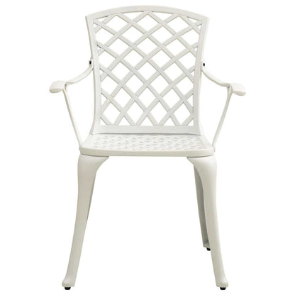 315593 vidaXL 3 Piece Bistro Set Cast Aluminium White