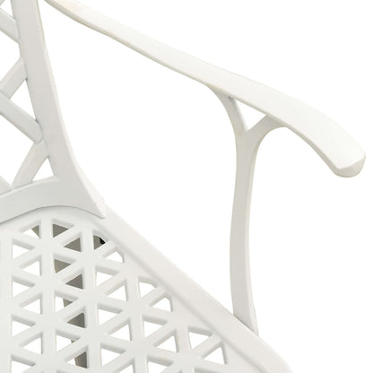 vidaXL 3 Piece Bistro Set Cast Aluminium White