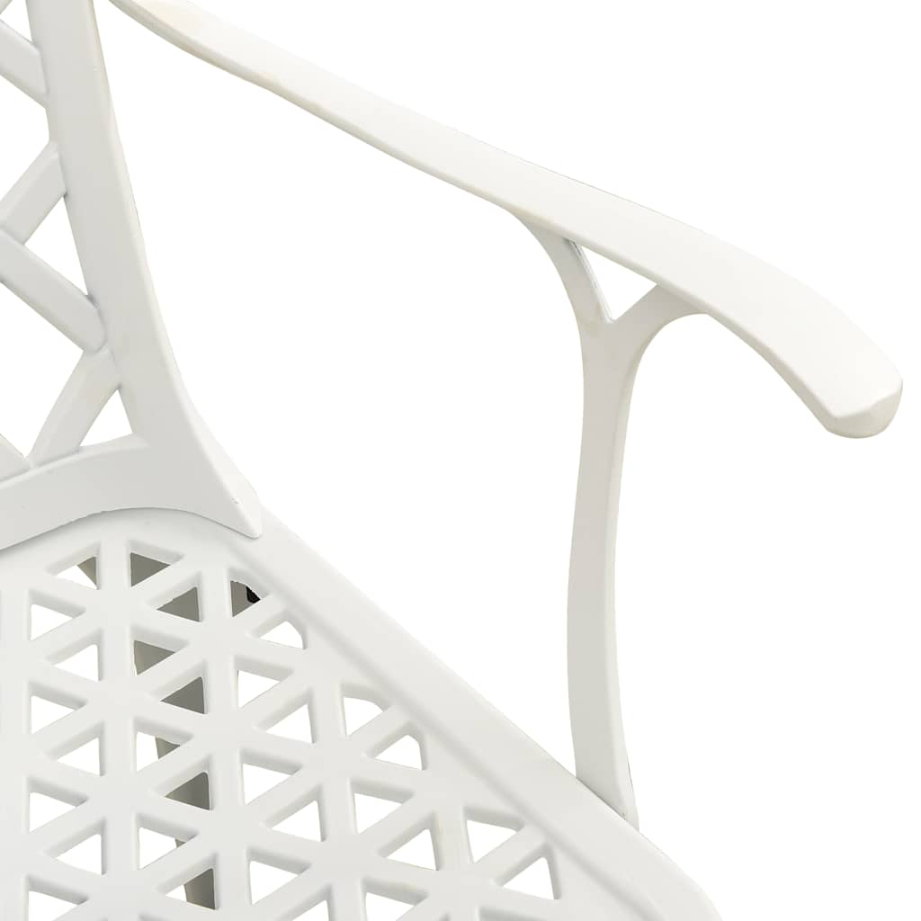 315593 vidaXL 3 Piece Bistro Set Cast Aluminium White