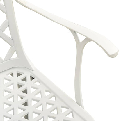 315593 vidaXL 3 Piece Bistro Set Cast Aluminium White