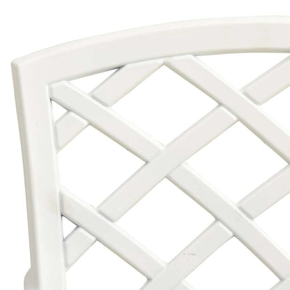315593 vidaXL 3 Piece Bistro Set Cast Aluminium White