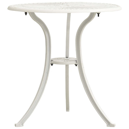 vidaXL 3 Piece Bistro Set Cast Aluminium White