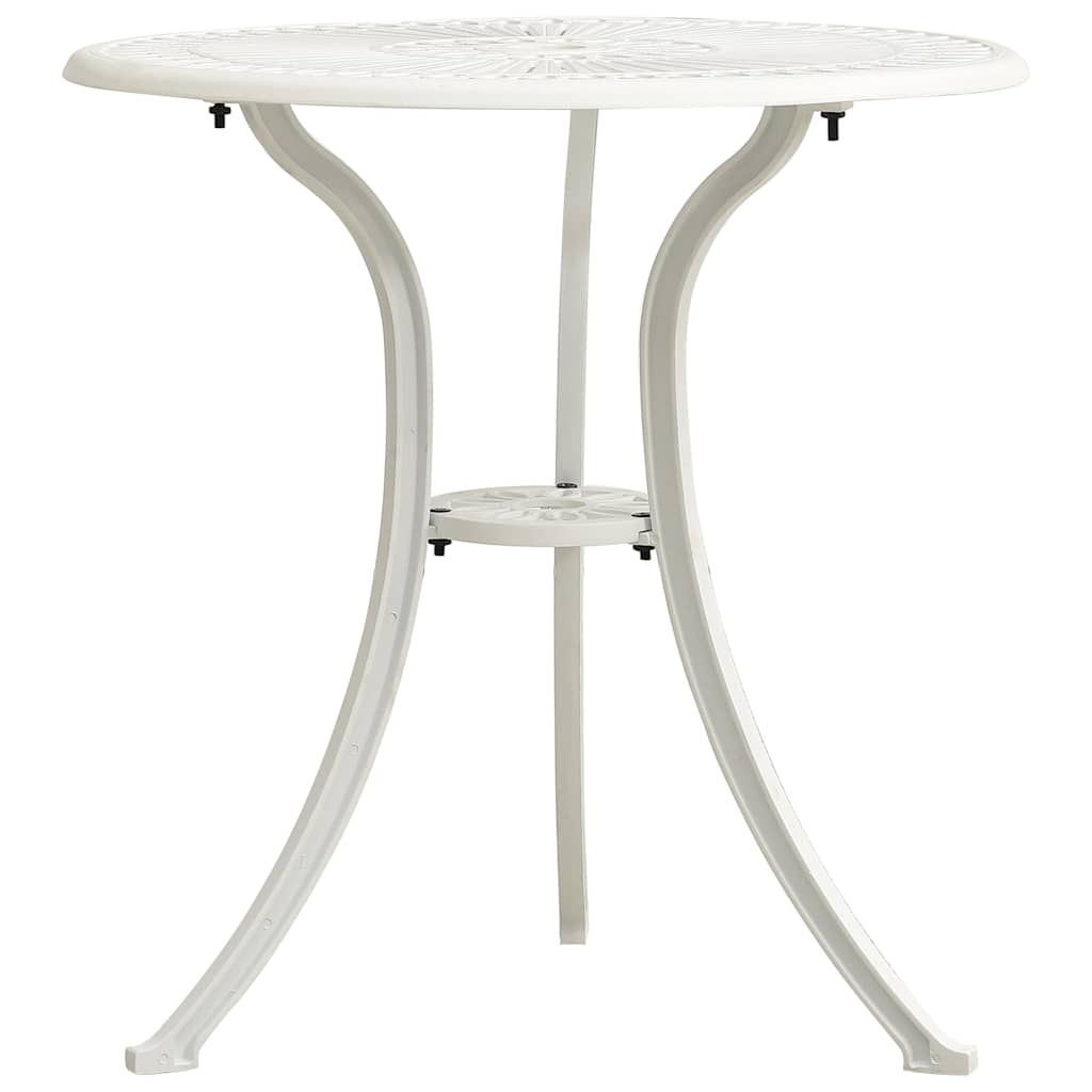 315593 vidaXL 3 Piece Bistro Set Cast Aluminium White