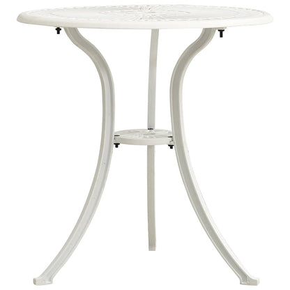 315593 vidaXL 3 Piece Bistro Set Cast Aluminium White