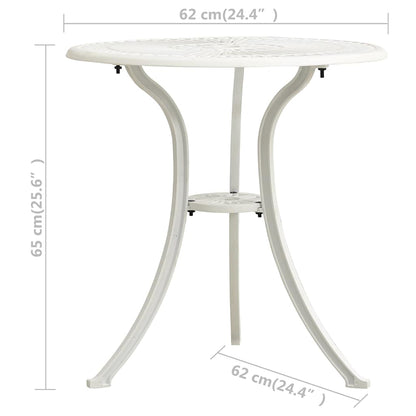 315593 vidaXL 3 Piece Bistro Set Cast Aluminium White
