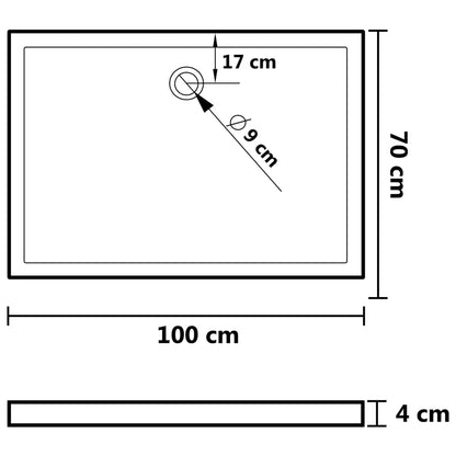 vidaXL Shower trays 70 x 100 x 4 cm ABS