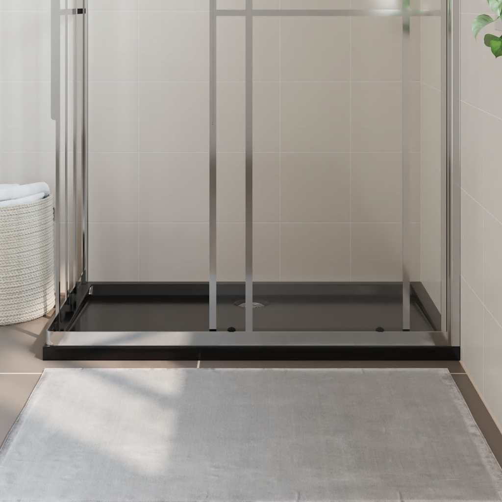 vidaXL Rectangular ABS Shower Base Tray Black 70x120 cm
