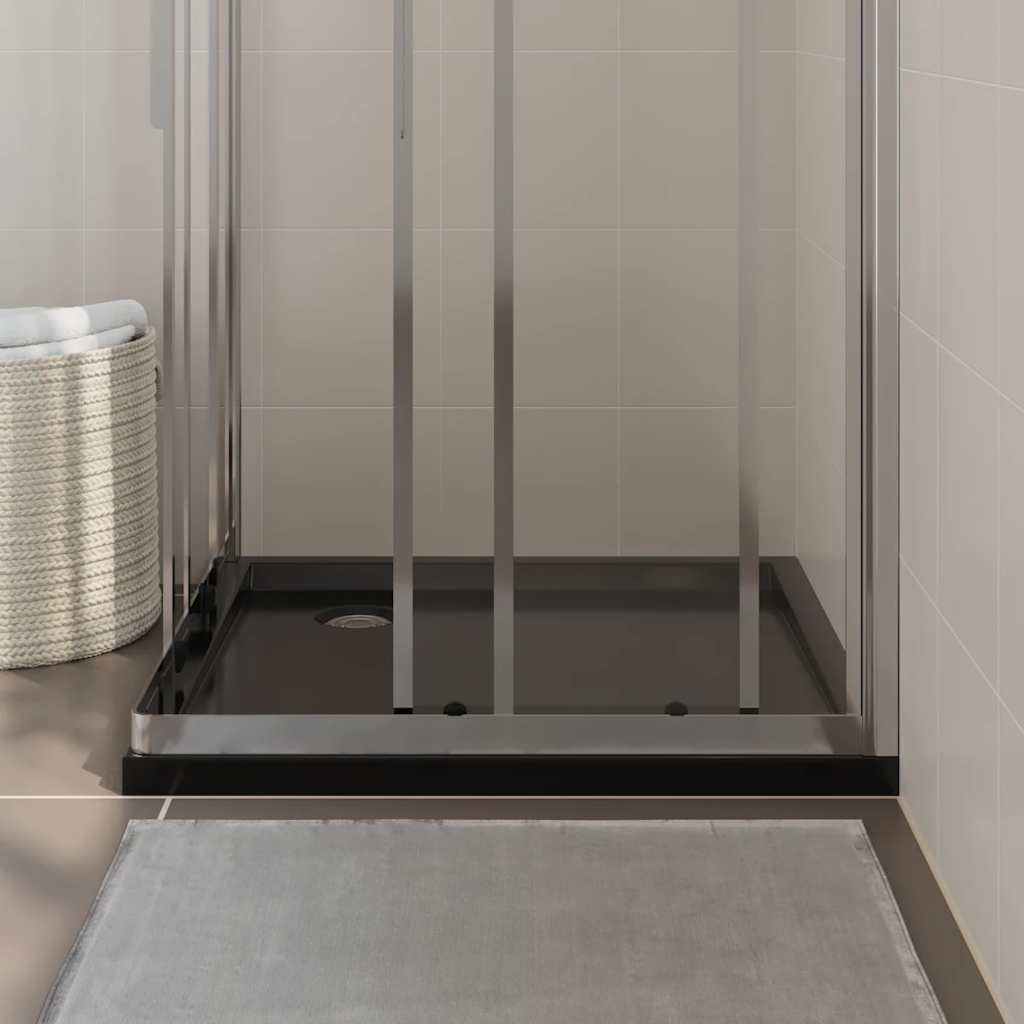 vidaXL Square ABS Shower Base Tray Black 80x80 cm
