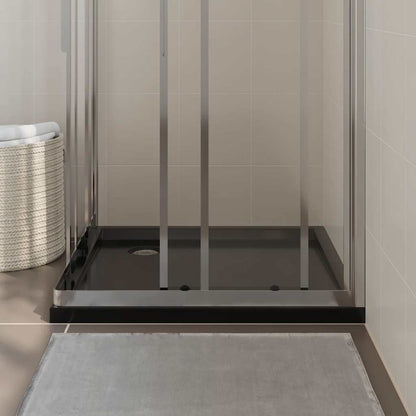 vidaXL Square ABS Shower Base Tray Black 80x80 cm