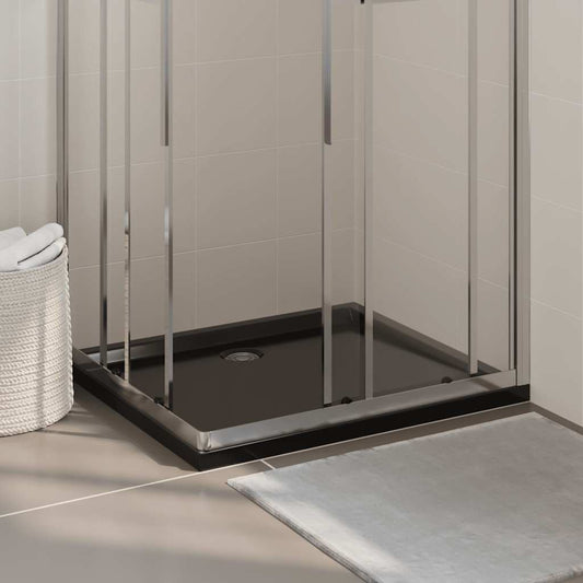 148917 vidaXL Rectangular ABS Shower Base Tray Black 80x90 cm