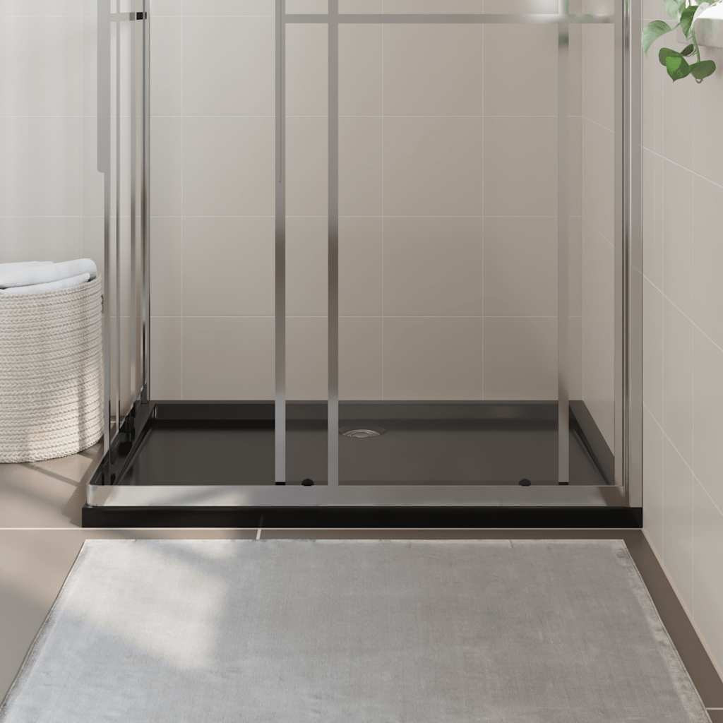 vidaXL Rectangular ABS Shower Base Tray Black 80x110 cm
