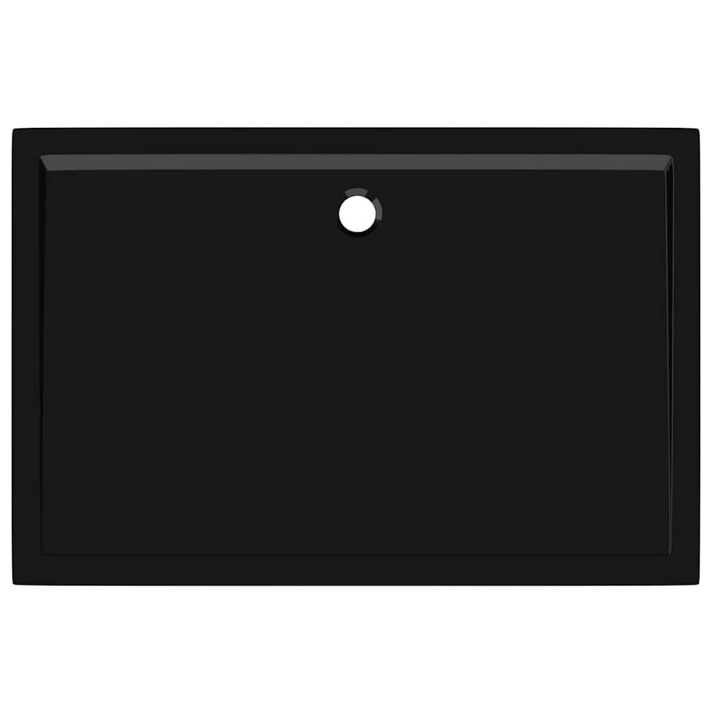 vidaXL Rectangular ABS Shower Base Tray Black 80x120 cm