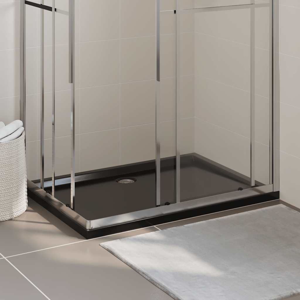 vidaXL Rectangular ABS Shower Base Tray Black 80x120 cm