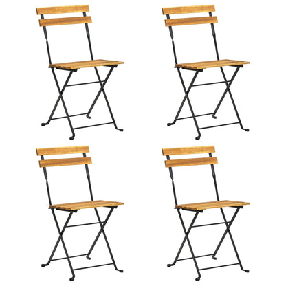 vidaXL 5 Piece Folding Outdoor Dining Set Solid Acacia Wood