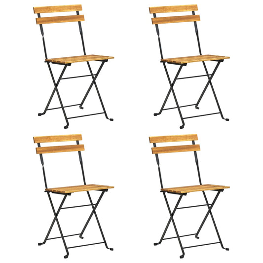 vidaXL 5 Piece Folding Outdoor Dining Set Solid Acacia Wood