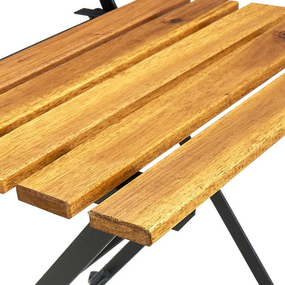 vidaXL 5 Piece Folding Outdoor Dining Set Solid Acacia Wood
