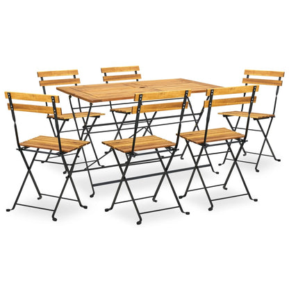 vidaXL 7 Piece Folding Outdoor Dining Set Solid Acacia Wood