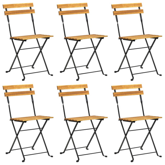 vidaXL 7 Piece Folding Outdoor Dining Set Solid Acacia Wood