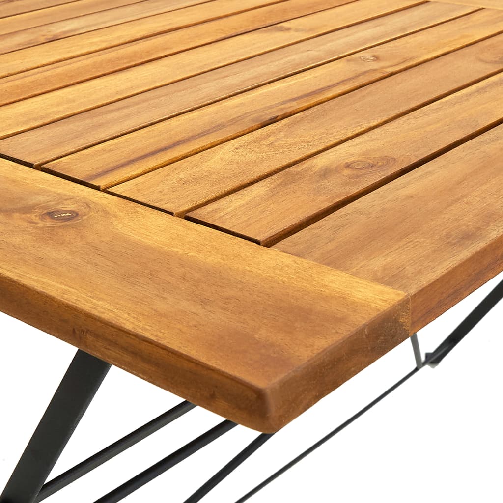 vidaXL 7 Piece Folding Outdoor Dining Set Solid Acacia Wood