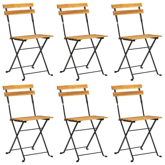 vidaXL 7 Piece Folding Outdoor Dining Set Solid Acacia Wood