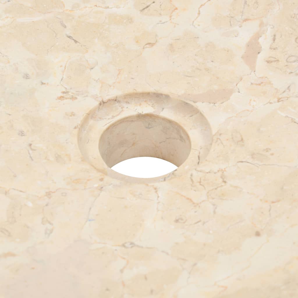 vidaXL Bathroom Vanity Cabinet Solid Teak with Sink Marble Cream