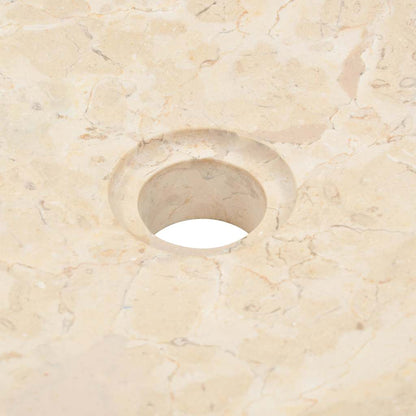 vidaXL Bathroom Vanity Cabinet Solid Teak with Sink Marble Cream