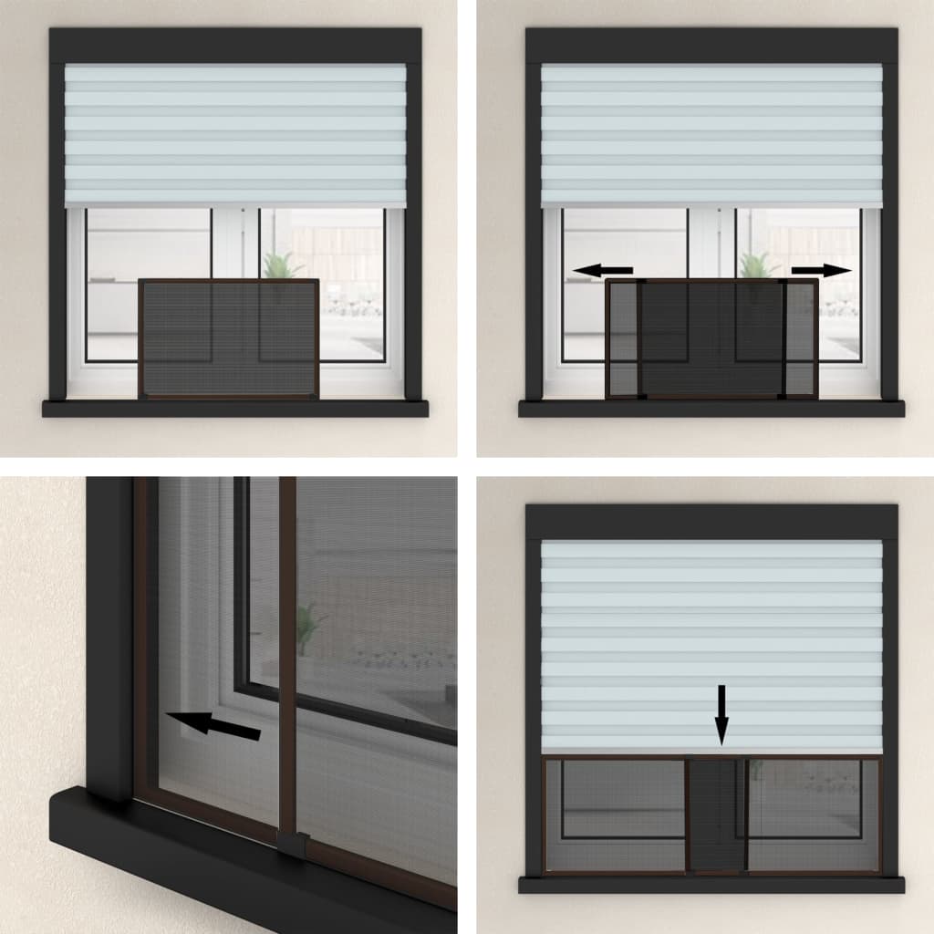 vidaXL Extendable Insect Screen for Windows Brown